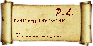 Prónay László névjegykártya