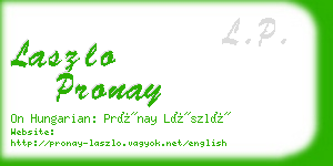 laszlo pronay business card
